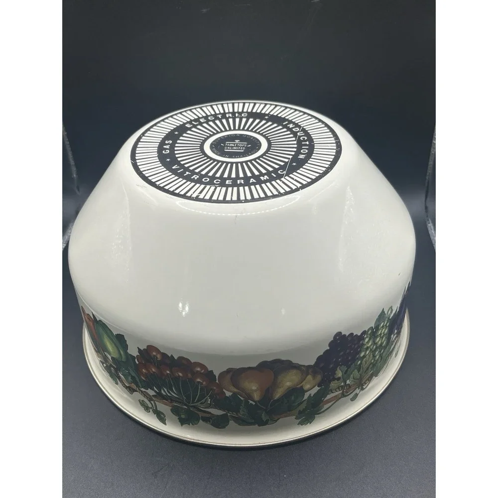 Vtg‎ Tabletops Unlimited Large Vitroceramic Metal Enamel Bowl - Gas, Electric